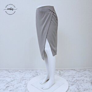 NWT Glamorous Split Wrap Midi Skirt Gray Women S